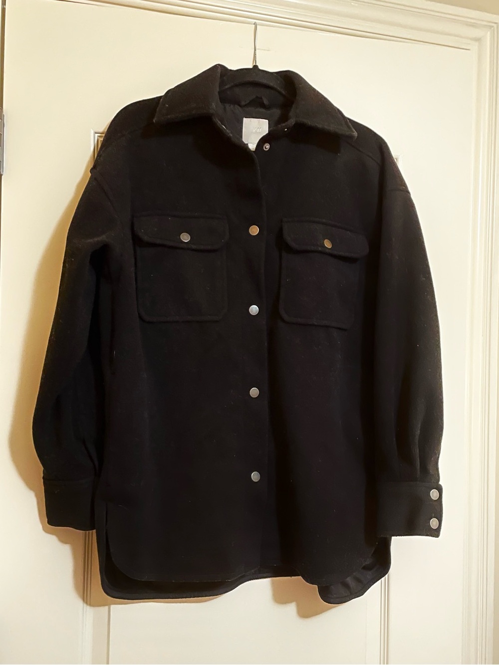 H&M Black Shacket Coat